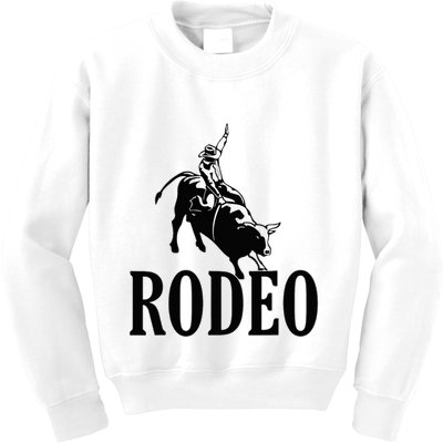 Rodeo Bull Rider Cowboy Riding A Bull At The Rodeo Kids Sweatshirt