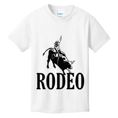 Rodeo Bull Rider Cowboy Riding A Bull At The Rodeo Kids T-Shirt
