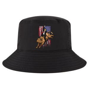 Rodeo Bull Rider Trump American Flag Cowboy Bull Riding Cool Comfort Performance Bucket Hat