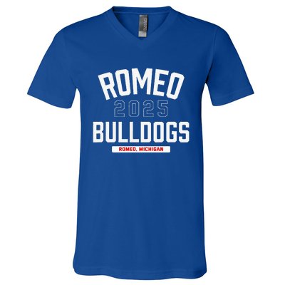 Romeo Bulldogs Romeo Michigan 2025 V-Neck T-Shirt