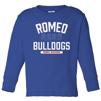 Romeo Bulldogs Romeo Michigan 2025 Toddler Long Sleeve Shirt