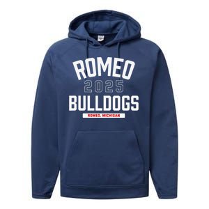 Romeo Bulldogs Romeo Michigan 2025 Performance Fleece Hoodie