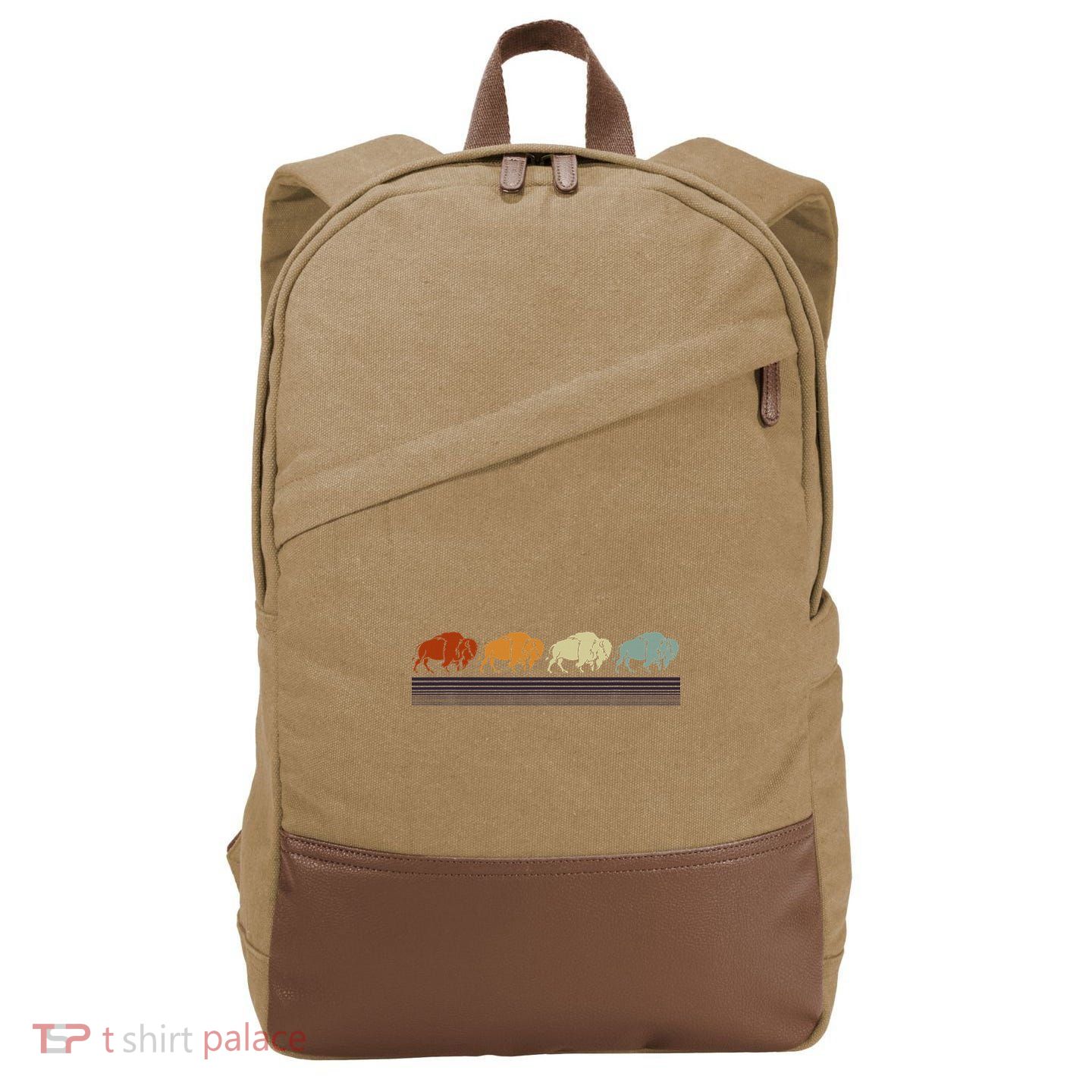Retro Buffalo Cotton Canvas Backpack