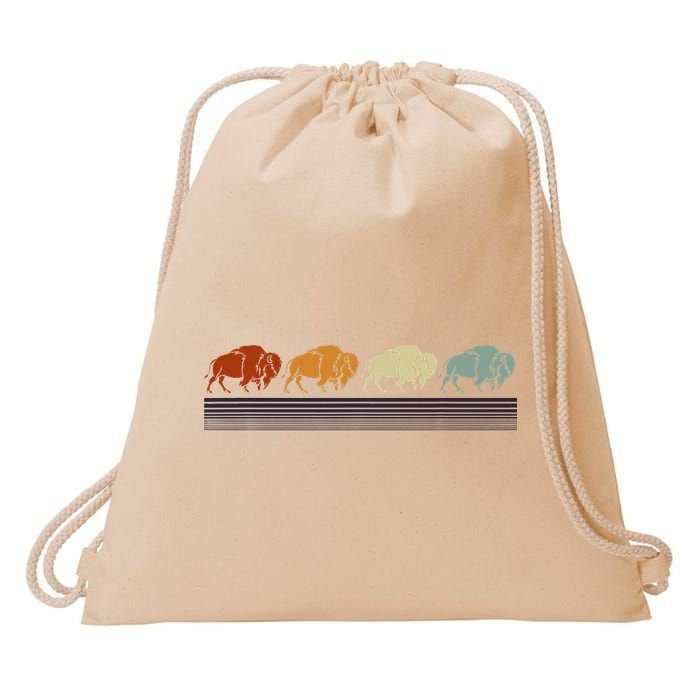 Retro Buffalo Drawstring Bag