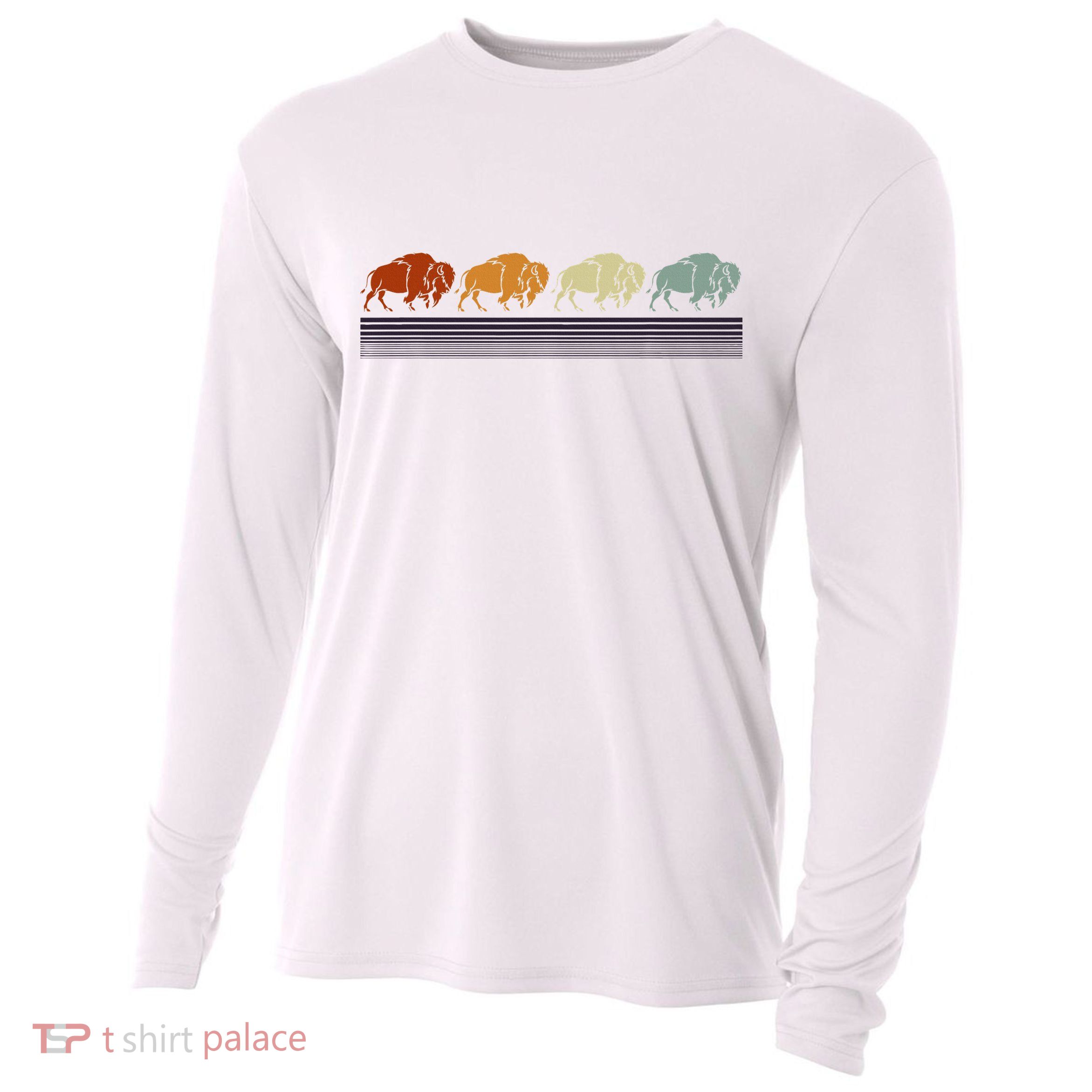 Retro Buffalo Cooling Performance Long Sleeve Crew