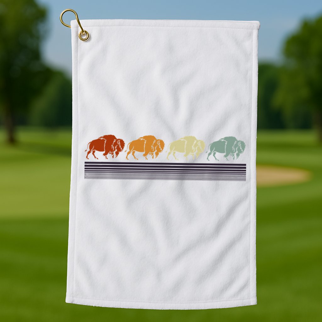 Retro Buffalo Golf Towel