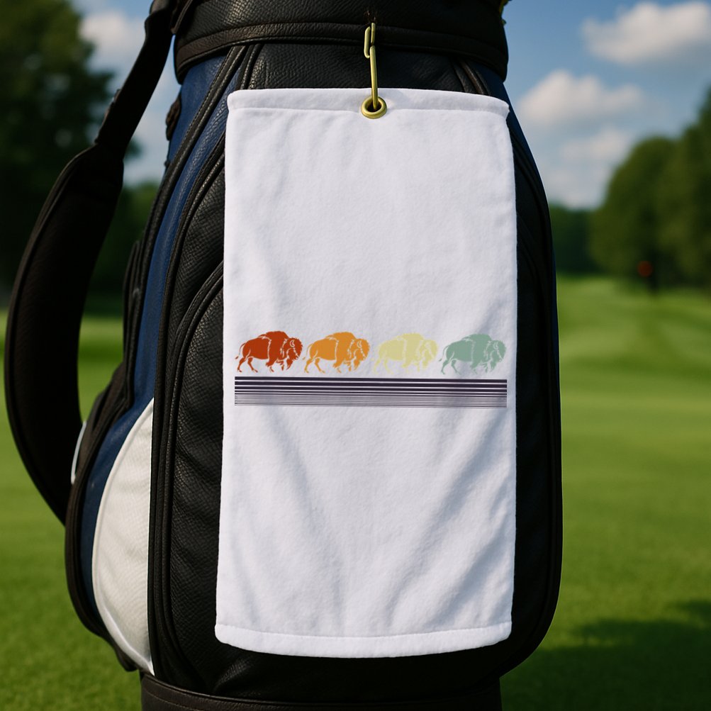 Retro Buffalo Golf Towel