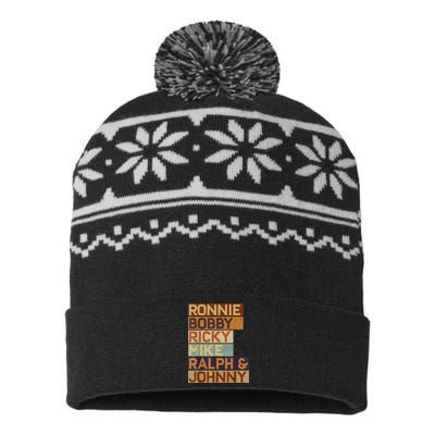 Ronnie Bobby Ricky Mike Ralph And Johnny Men Women USA-Made Snowflake Beanie