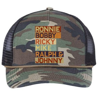 Ronnie Bobby Ricky Mike Ralph And Johnny Men Women Retro Rope Trucker Hat Cap