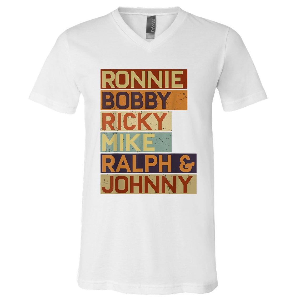 Ronnie Bobby Ricky Mike Ralph And Johnny Men Women V-Neck T-Shirt