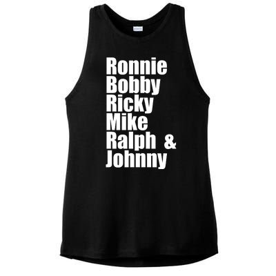 Ronnie Bobby Ricky Mike Ralph And Johnny Ladies PosiCharge Tri-Blend Wicking Tank