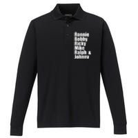 Ronnie Bobby Ricky Mike Ralph And Johnny Performance Long Sleeve Polo