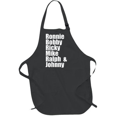 Ronnie Bobby Ricky Mike Ralph And Johnny Full-Length Apron With Pockets