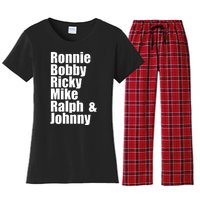 Ronnie Bobby Ricky Mike Ralph And Johnny Women's Flannel Pajama Set