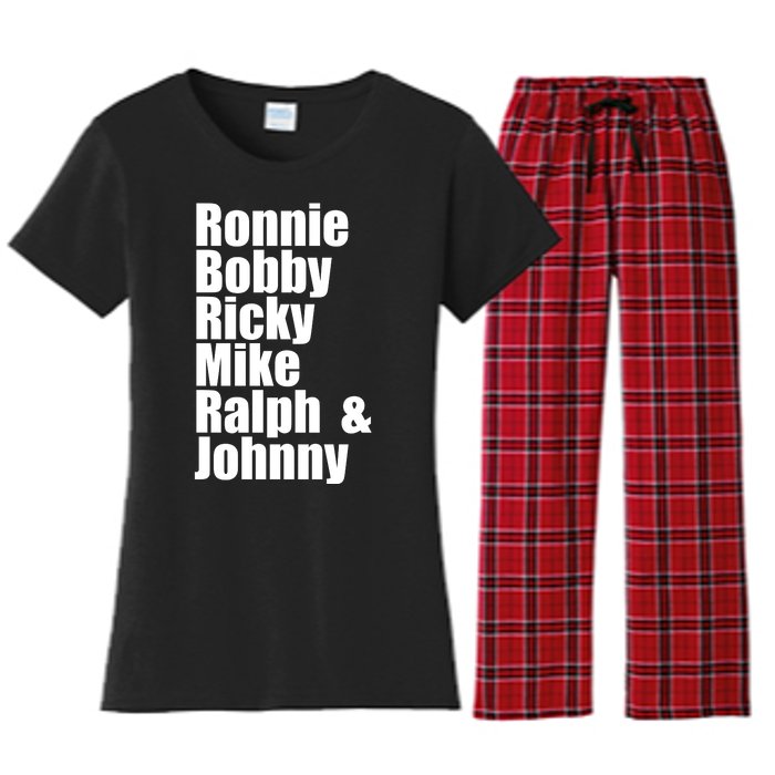 Ronnie Bobby Ricky Mike Ralph And Johnny Women's Flannel Pajama Set