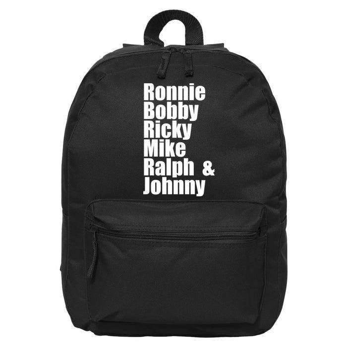 Ronnie Bobby Ricky Mike Ralph And Johnny 16 in Basic Backpack
