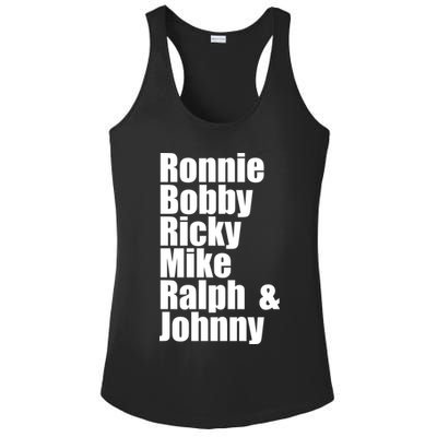 Ronnie Bobby Ricky Mike Ralph And Johnny Ladies PosiCharge Competitor Racerback Tank