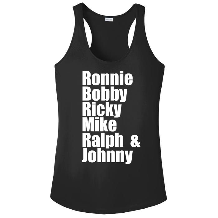 Ronnie Bobby Ricky Mike Ralph And Johnny Ladies PosiCharge Competitor Racerback Tank