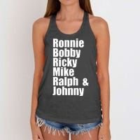 Ronnie Bobby Ricky Mike Ralph And Johnny Women's Knotted Racerback Tank