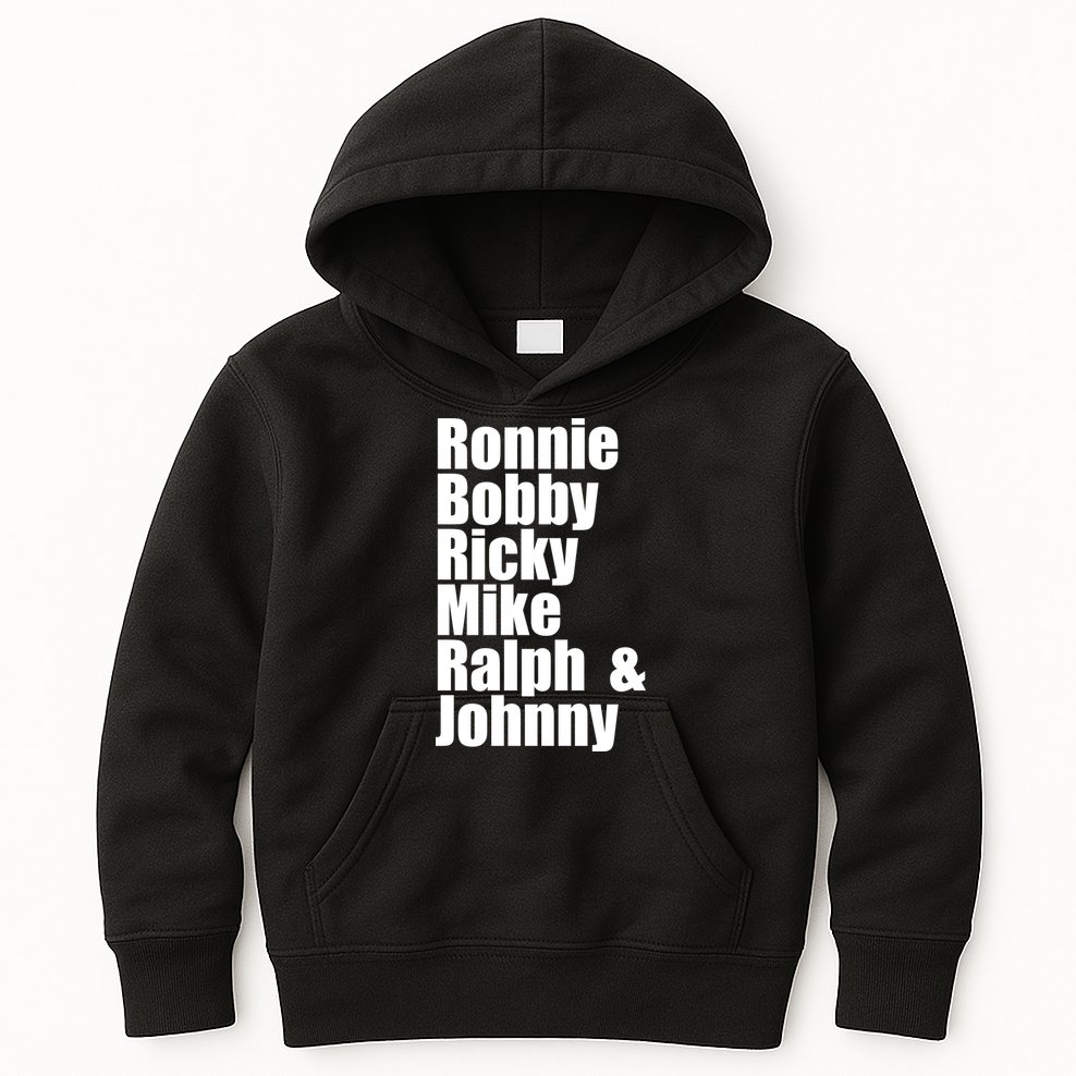 Ronnie Bobby Ricky Mike Ralph And Johnny Kids Hoodie