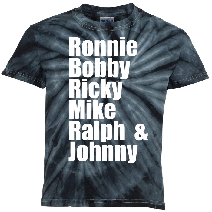 Ronnie Bobby Ricky Mike Ralph And Johnny Kids Tie-Dye T-Shirt