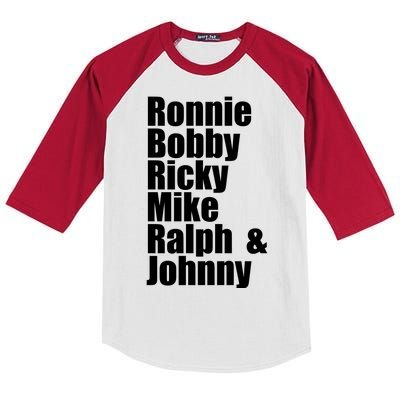 Ronnie Bobby Ricky Mike Ralph And Johnny Kids Colorblock Raglan Jersey