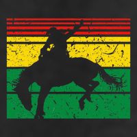 Rodeo Bronc Riding African American Cowgirl Graphic 7 Panel Mesh Trucker Snapback Hat