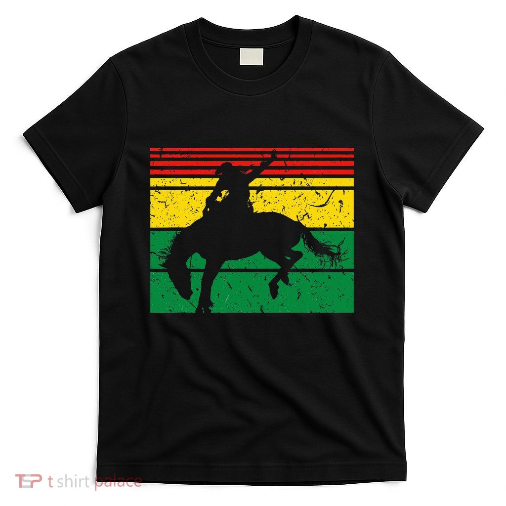 Rodeo Bronc Riding African American Cowgirl Graphic T-Shirt