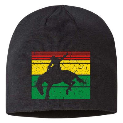 Rodeo Bronc Riding African American Cowgirl Graphic Sustainable Beanie