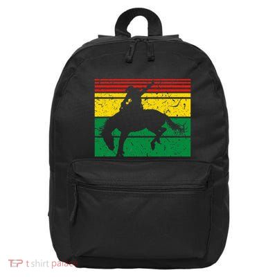 Rodeo Bronc Riding African American Cowgirl Graphic 16 in Basic Backpack