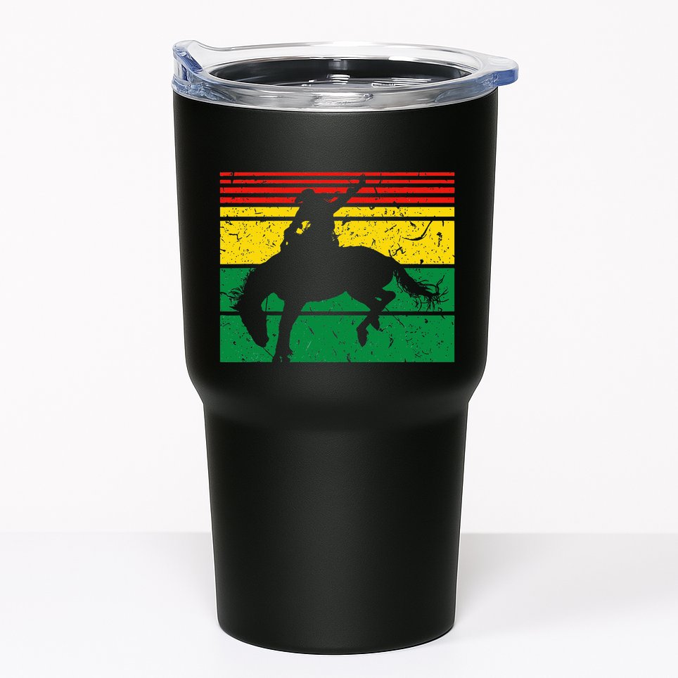 Rodeo Bronc Riding African American Cowgirl Graphic Tumbler