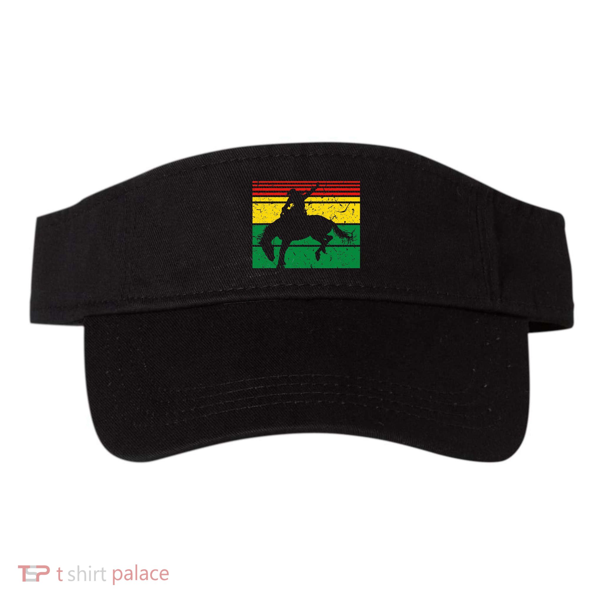 Rodeo Bronc Riding African American Cowgirl Graphic Visor
