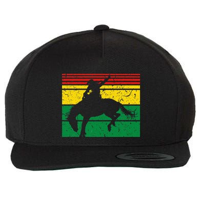 Rodeo Bronc Riding African American Cowgirl Graphic Wool Snapback Cap