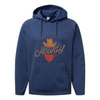 Rodeo Bull Riding Western Texas Howdy Yeehaw Cowboy Performance Fleece Hoodie