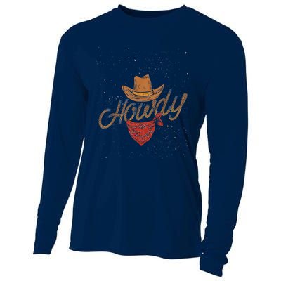 Rodeo Bull Riding Western Texas Howdy Yeehaw Cowboy Cooling Performance Long Sleeve Crew