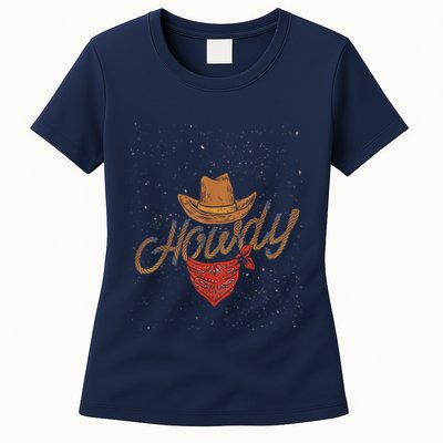 Rodeo Bull Riding Western Texas Howdy Yeehaw Cowboy Womens T-Shirt