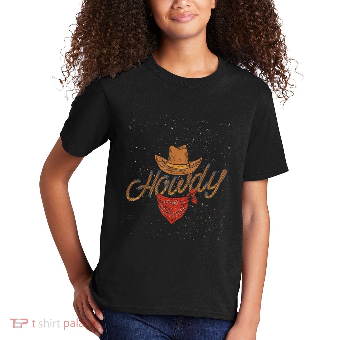 Rodeo Bull Riding Western Texas Howdy Yeehaw Cowboy Kids T-Shirt