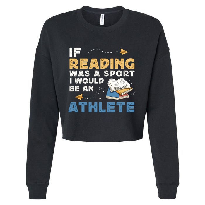 Read Books Reading Fanatic Reader Book Nerd Gift Cropped Pullover Crew