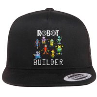 Robot Builder Robotics Engineer Funny Robot Engineering Flat Bill Trucker Hat