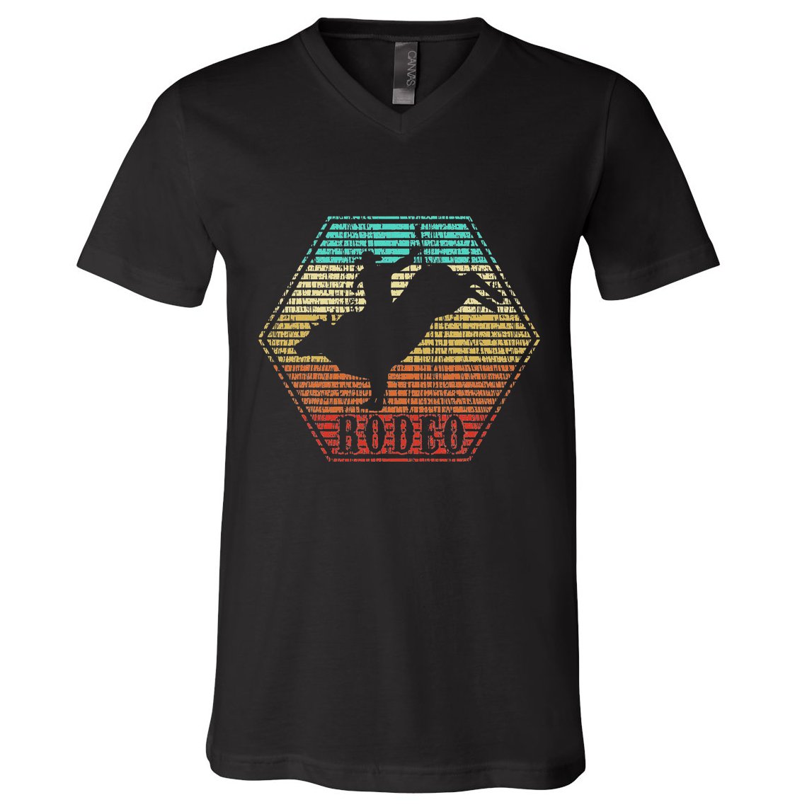 Rodeo Bull Riding Vintage Cowboy V-Neck T-Shirt