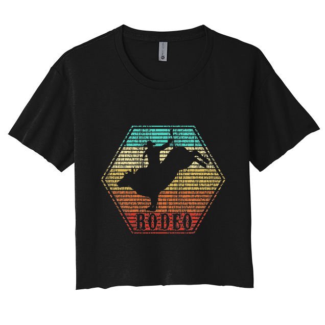 Rodeo Bull Riding Vintage Cowboy Crop Top