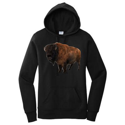 Realistic Bison Women's Pullover Hoodie