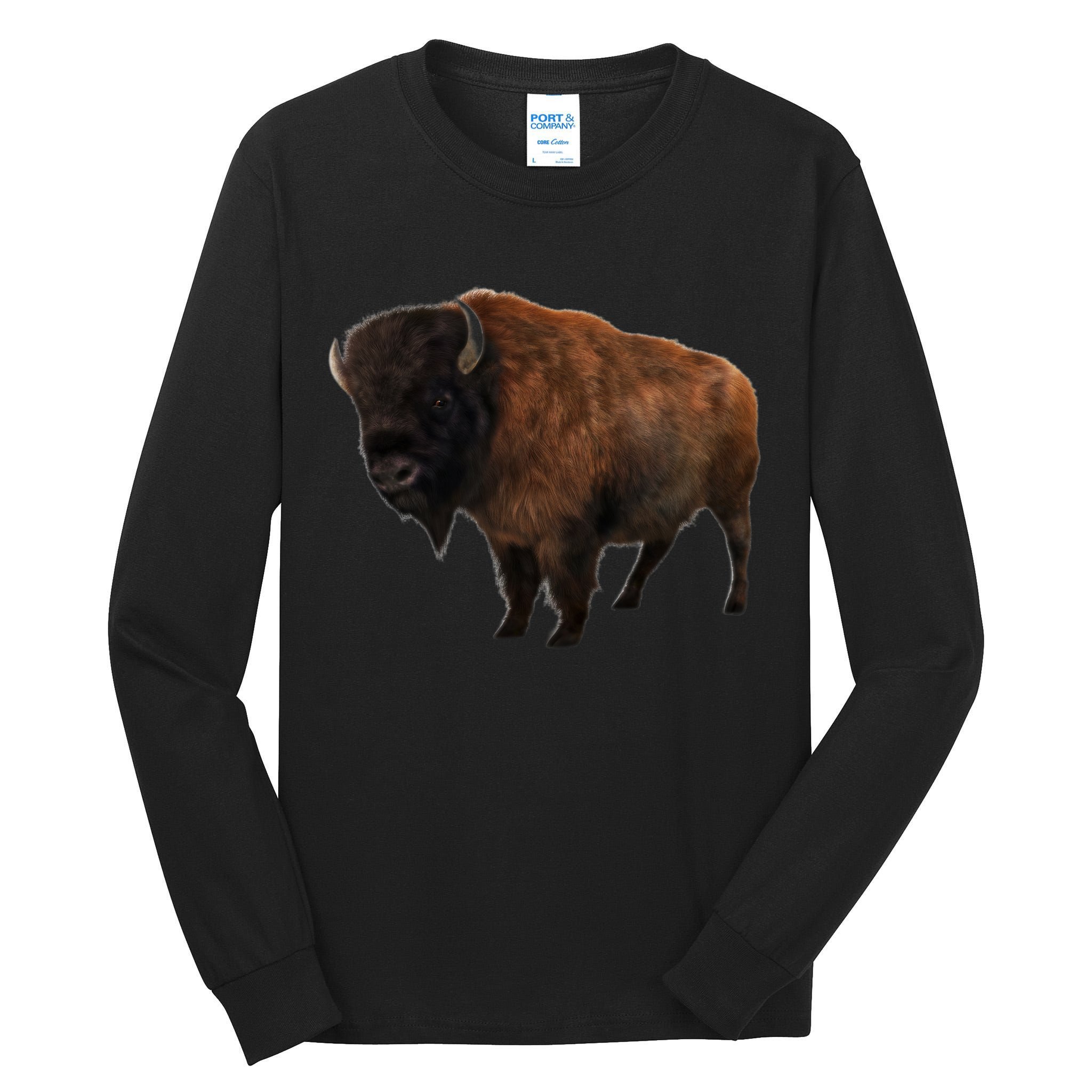 Realistic Bison Tall Long Sleeve T-Shirt