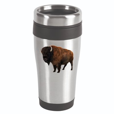 Realistic Bison 16oz Travel Tumbler