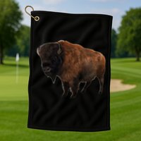 Realistic Bison Golf Towel