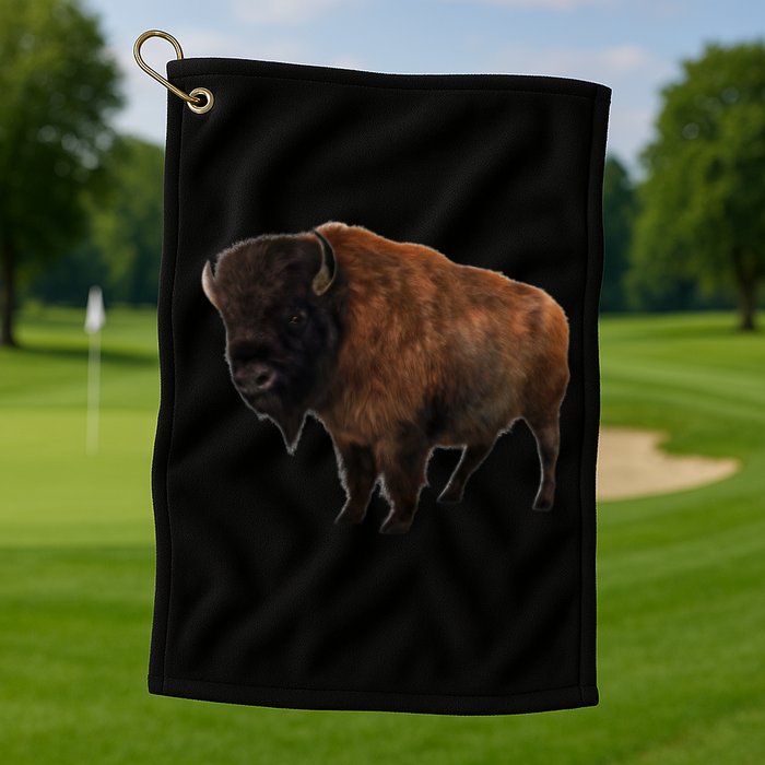Realistic Bison Golf Towel