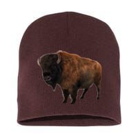 Realistic Bison Short Acrylic Beanie