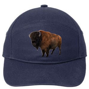 Realistic Bison 7-Panel Snapback Hat