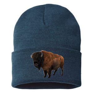 Realistic Bison Sustainable Knit Beanie