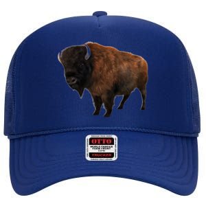 Realistic Bison High Crown Mesh Back Trucker Hat